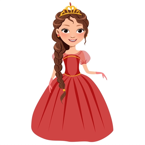 Princess Theme Red Princess Transparent Sticker
